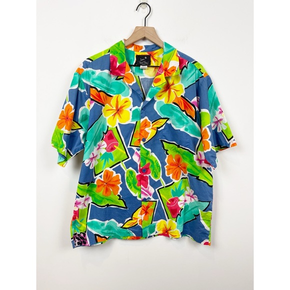Vintage Other - Vintage Sun Surf Hawaii Floral Bright Hawaiian Print Shirt